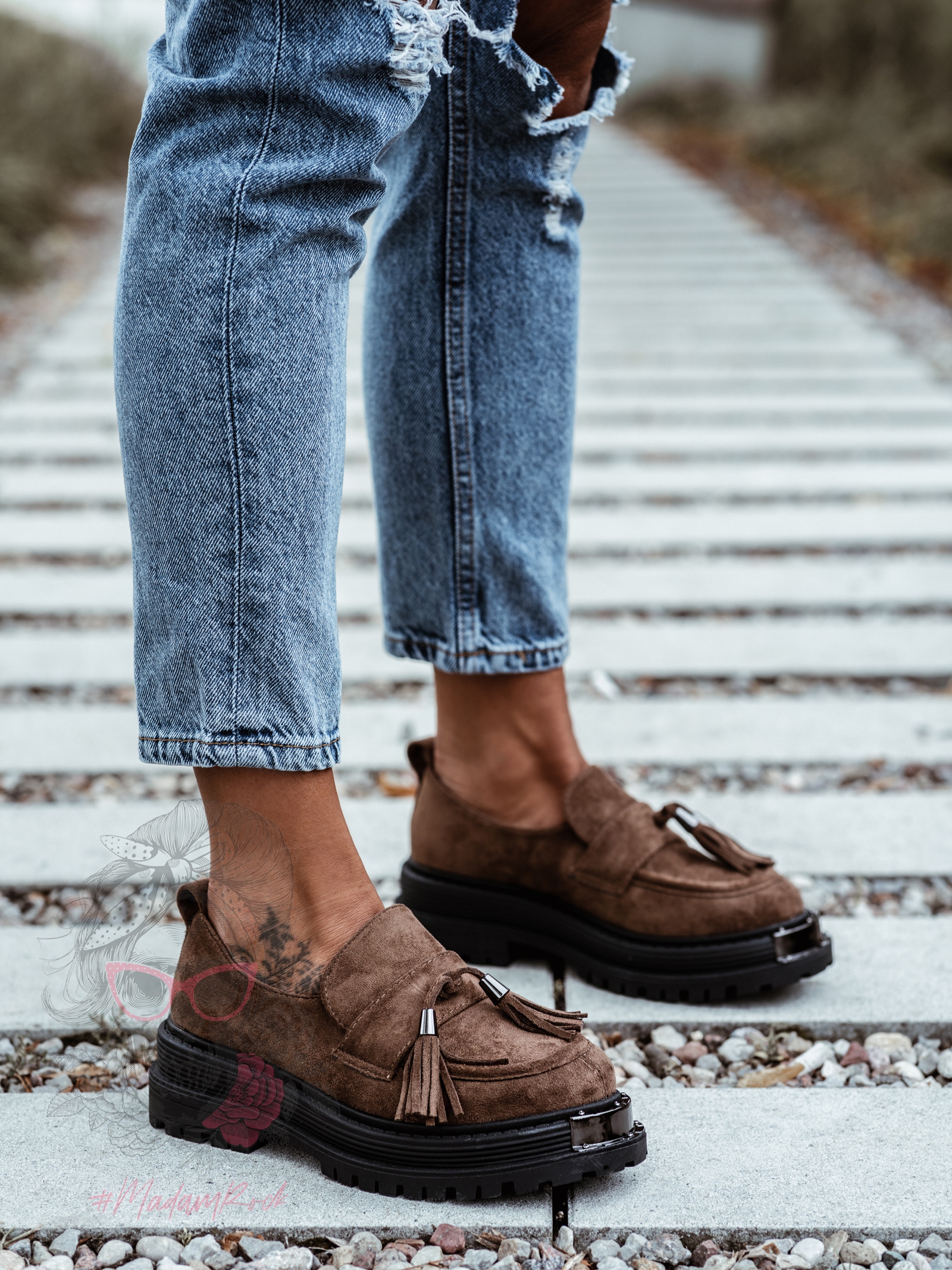 Mokasyny zamszowe Rock Opori brązowe Mokasyny zamszowe Rock Opori brązowe