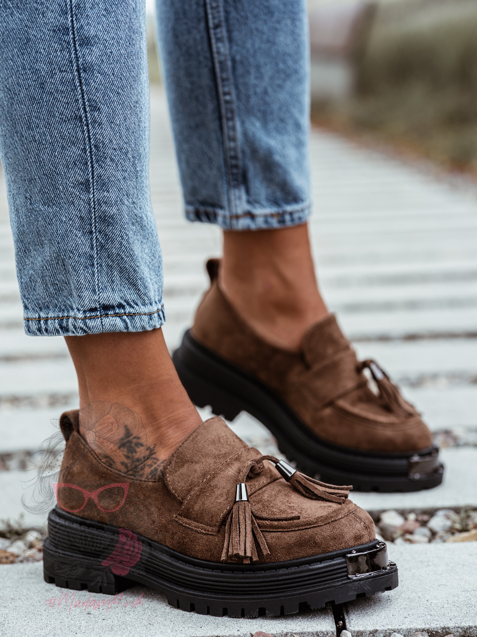 Mokasyny zamszowe Rock Opori brązowe Mokasyny zamszowe Rock Opori brązowe