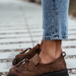 Mokasyny zamszowe Rock Opori brązowe