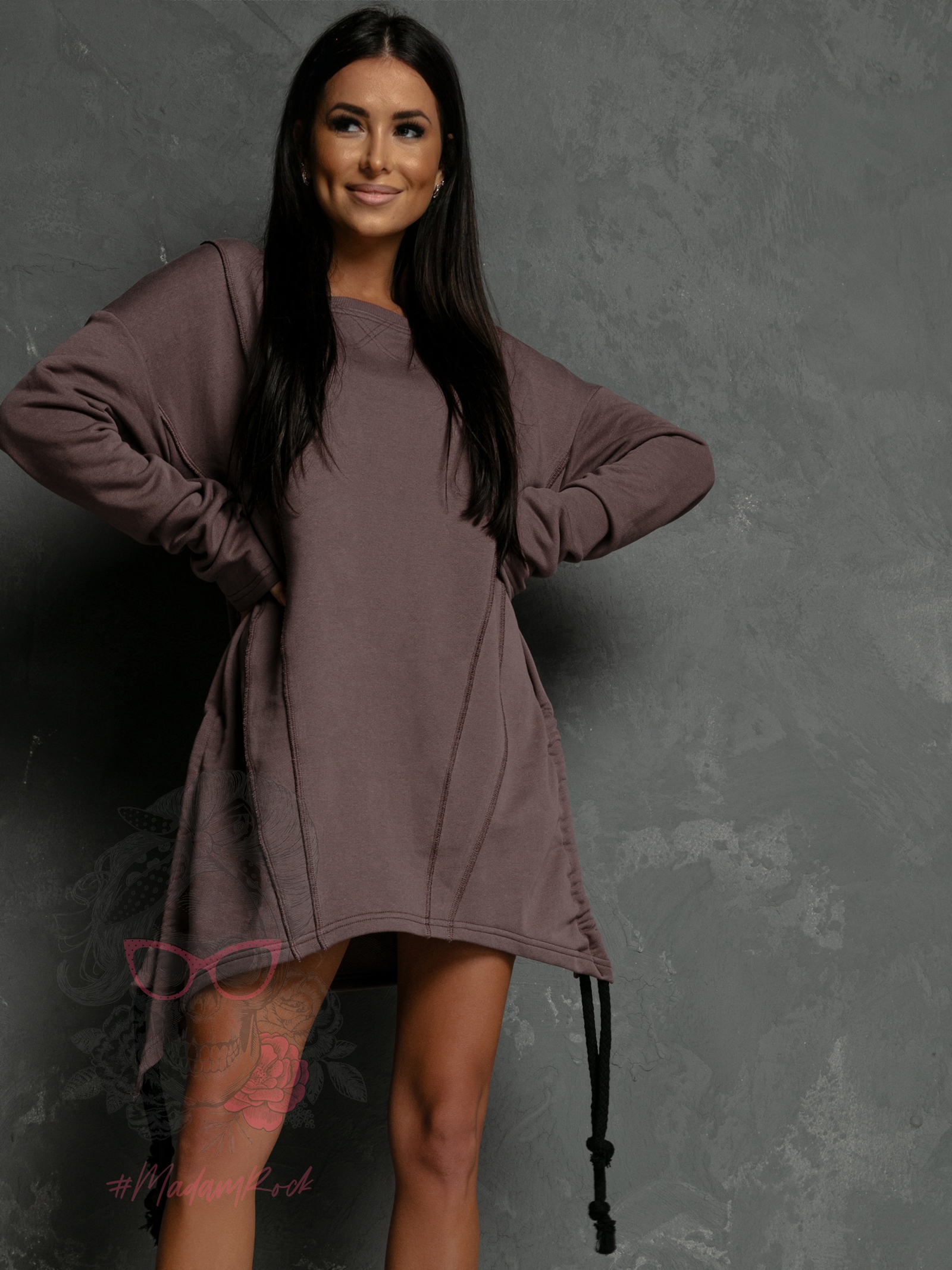 Bluza asymetryczna Casta brązowa