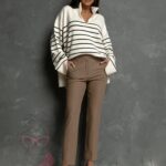 Spodnie eleganckie Copito beżowy melanż