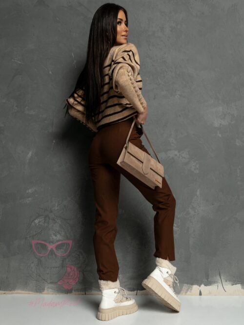 Spodnie eleganckie Copito melanż brąz