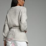 Kardigan z warkoczem Braid beżowy