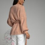 Kardigan z warkoczem Braid pudrowy