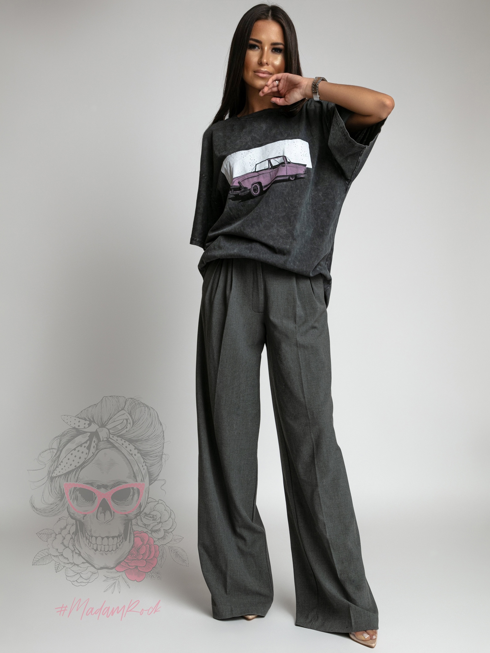 T-shirt dekatyzowany Cadilac szary T-shirt dekatyzowany Cadilac szary