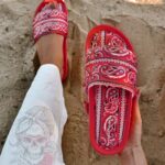 Klapki z cyrkoniami Rock Bandit czerwone