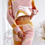 Komplet dzianinowy Luxe pudrowy