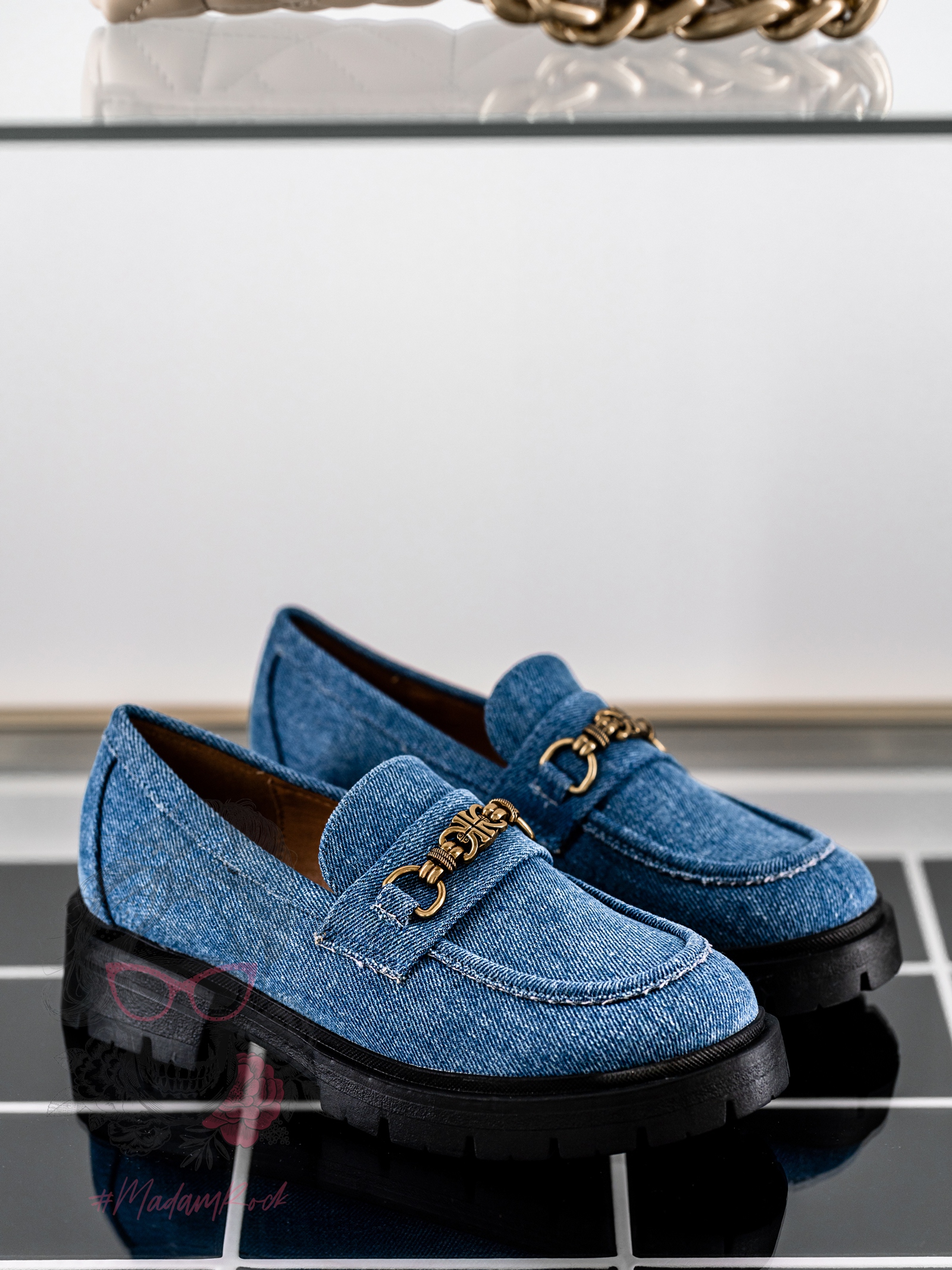 Mokasyny jeansowe Madam Dekit niebieskie Mokasyny jeansowe Madam Dekit niebieskie