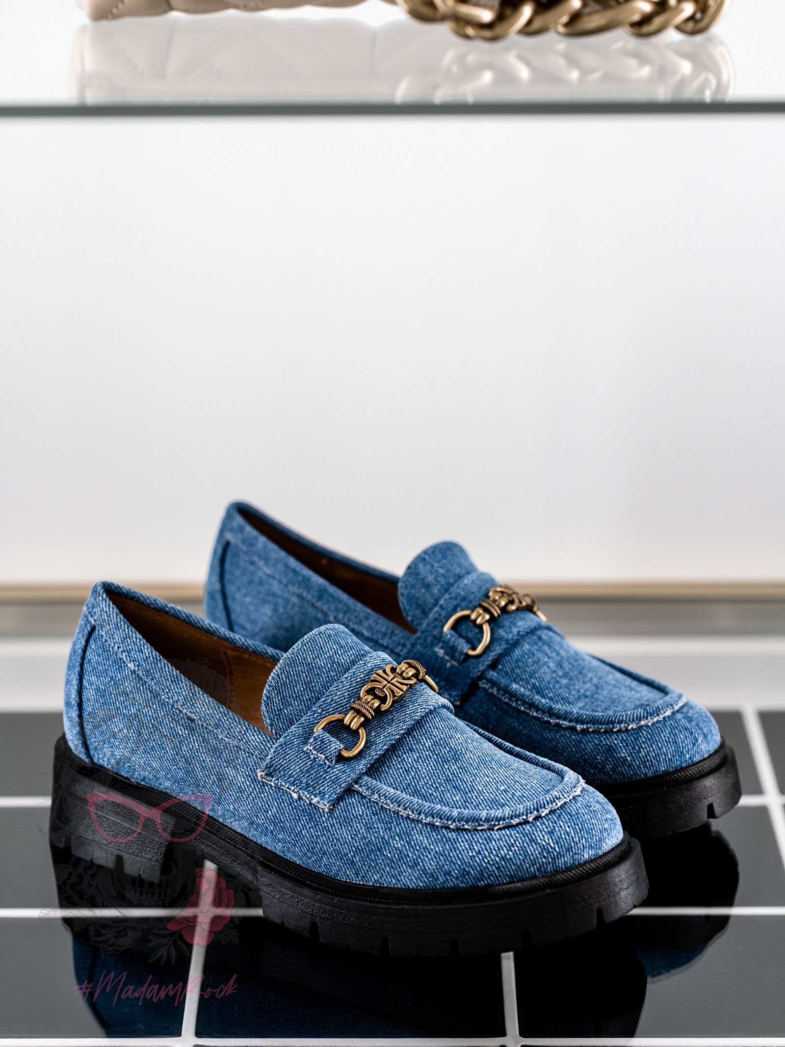 Mokasyny jeansowe Madam Dekit niebieskie Mokasyny jeansowe Madam Dekit niebieskie