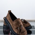 Mokasyny zamszowe Rock Opori brązowe