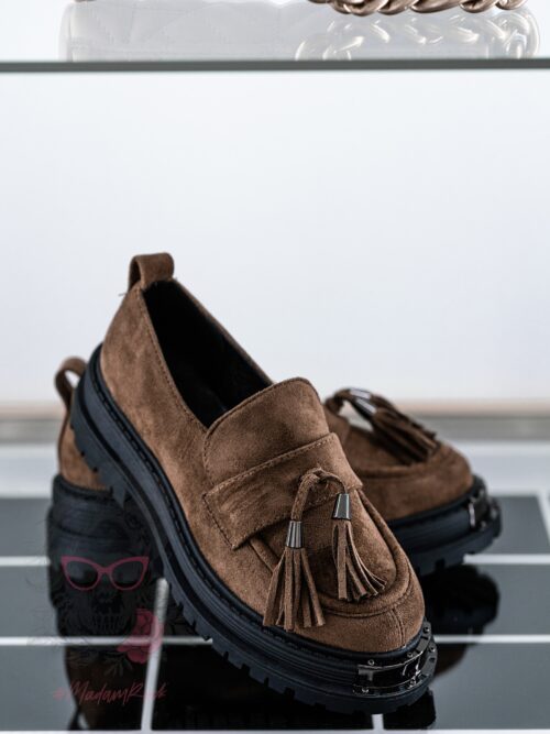 Mokasyny zamszowe Rock Opori brązowe