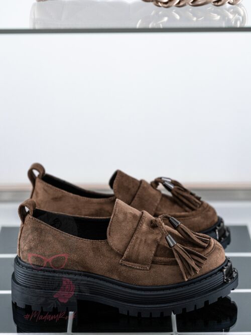 Mokasyny zamszowe Rock Opori brązowe