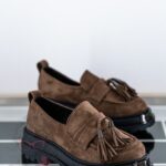 Mokasyny zamszowe Rock Opori brązowe