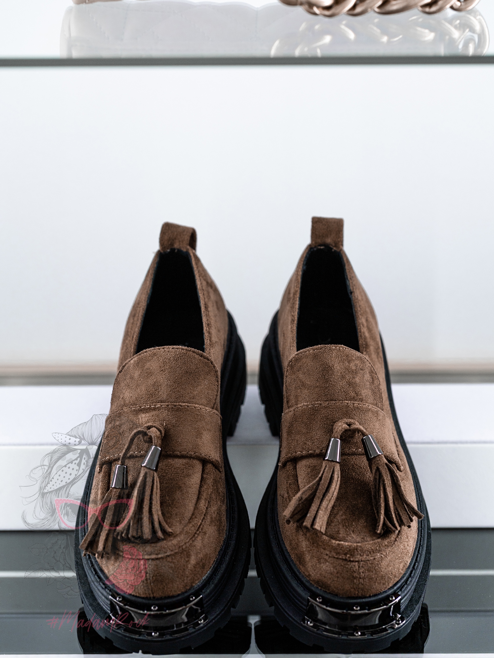 Mokasyny zamszowe Rock Opori brązowe