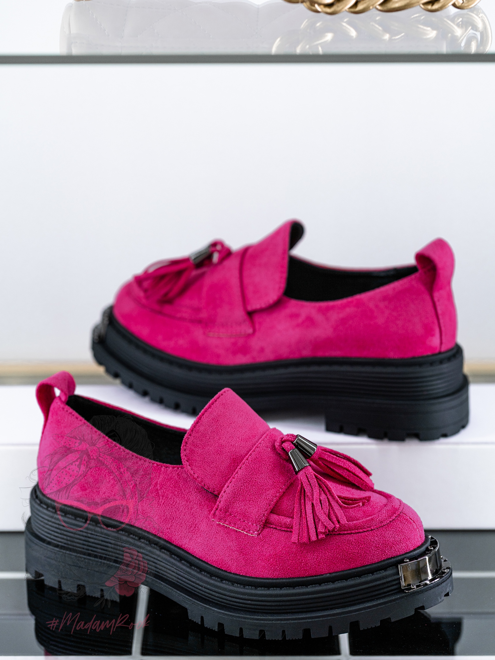 Mokasyny zamszowe Rock Opori fuksja