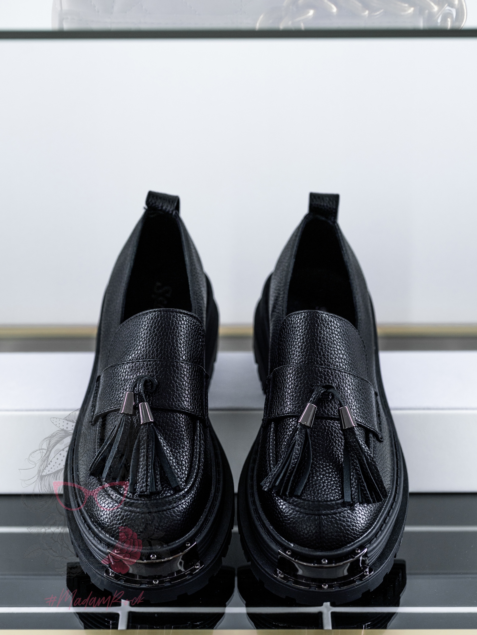 Mokasyny skórzane Rock Opori czarne