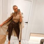 Spodnie skórzane bojówki Bogos brązowe