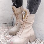 Workery skórzane Rock Happo beżowe