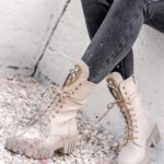 Workery skórzane Rock Happo beżowe