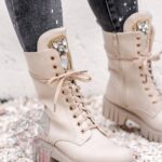 Workery skórzane Rock Happo beżowe