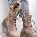 Workery zamszowe Rock Happo cappucino