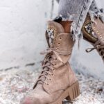 Workery zamszowe Rock Happo cappucino