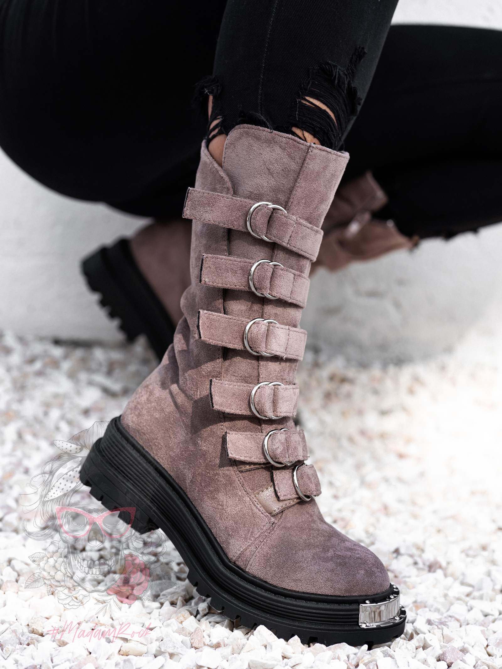 Workery z klamrami Rock Intrygo mocca