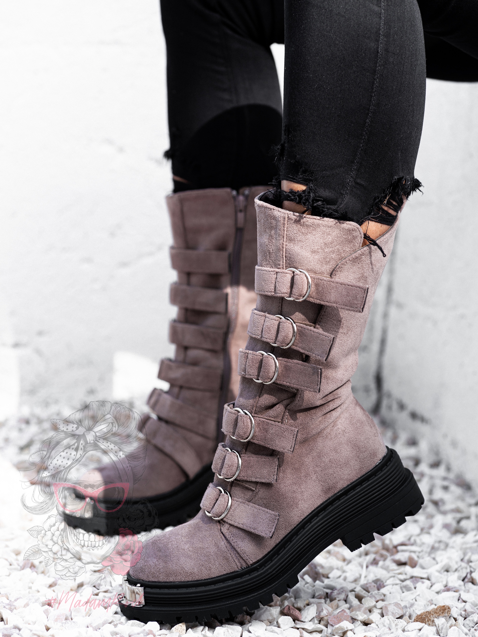 Workery z klamrami Rock Intrygo mocca