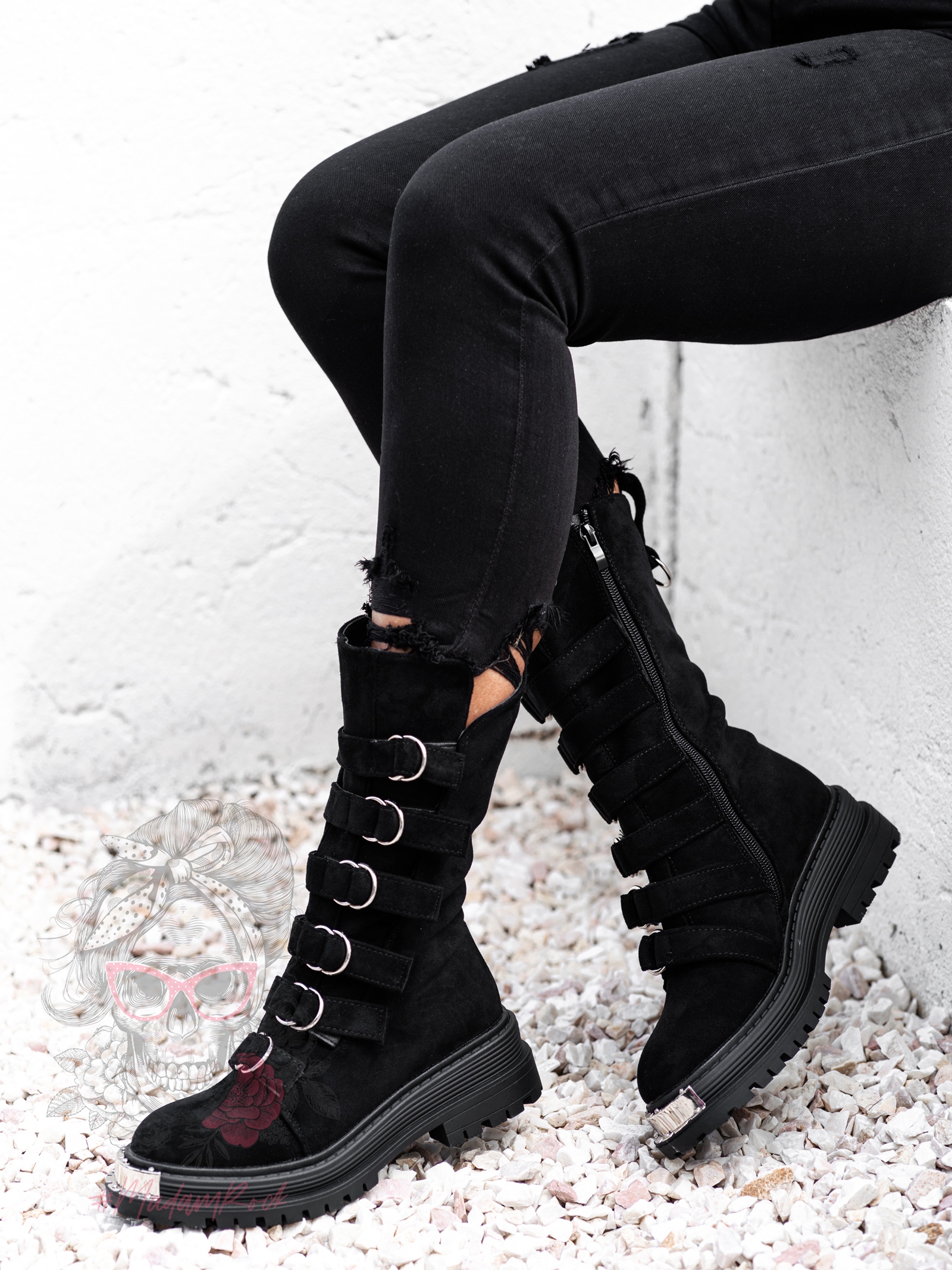 Workery z klamrami Rock Intrygo czarne