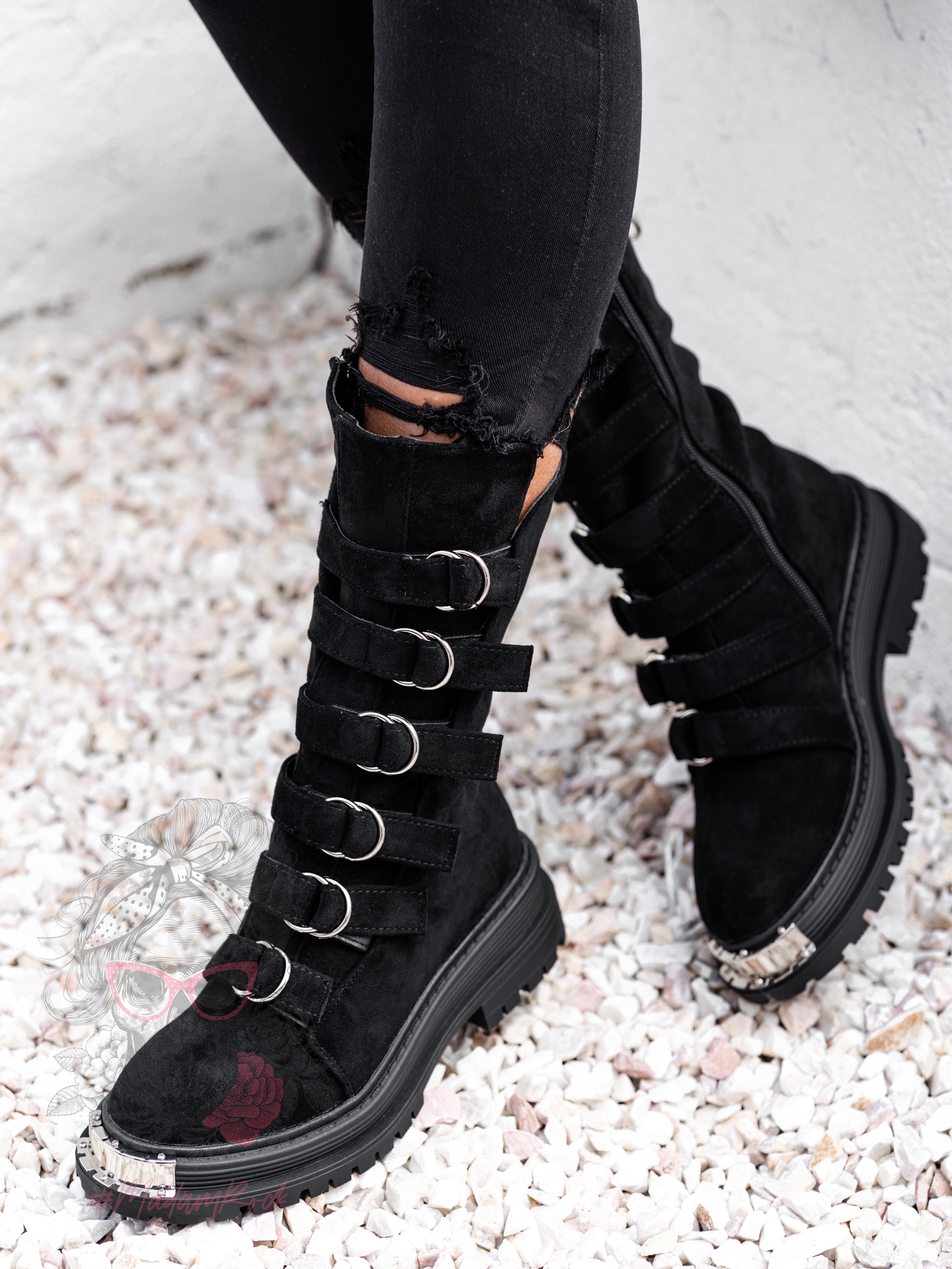 Workery z klamrami Rock Intrygo czarne