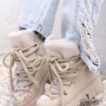 Botki z barankiem Madam Bemoli beżowe