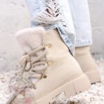 Botki z barankiem Madam Bemoli beżowe