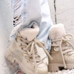 Botki z barankiem Madam Bemoli beżowe