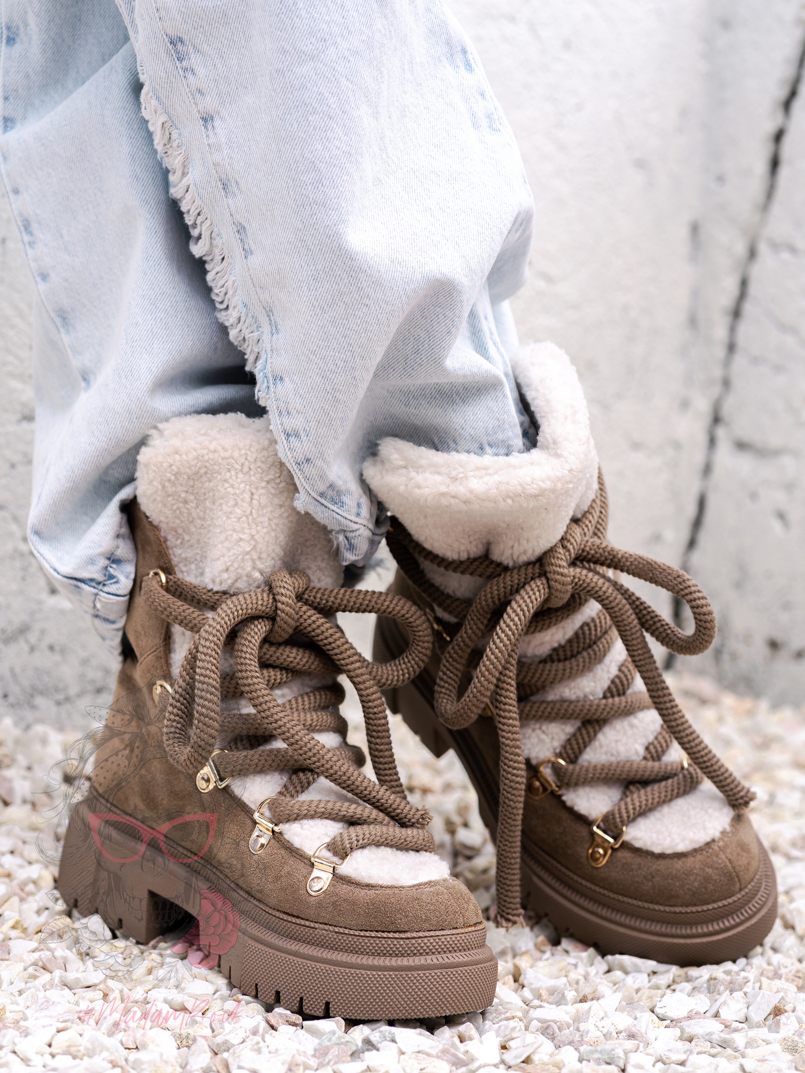 Botki z barankiem Madam Bemoli mocca