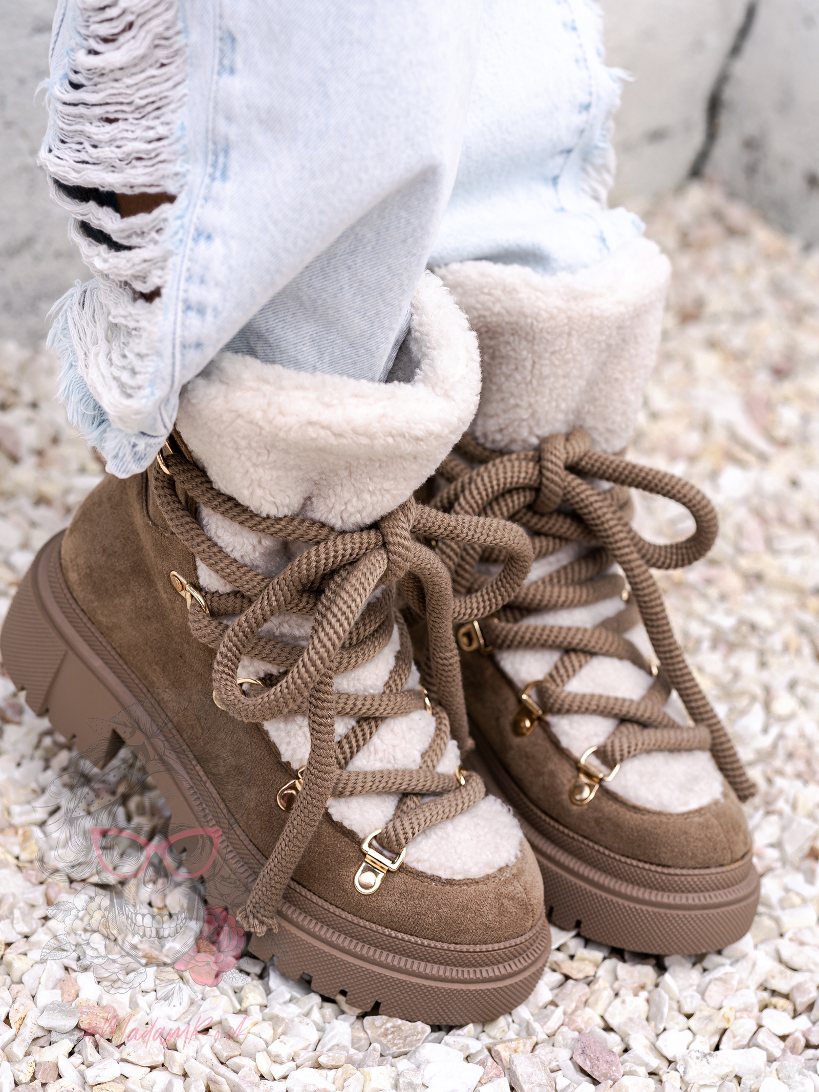 Botki z barankiem Madam Bemoli mocca