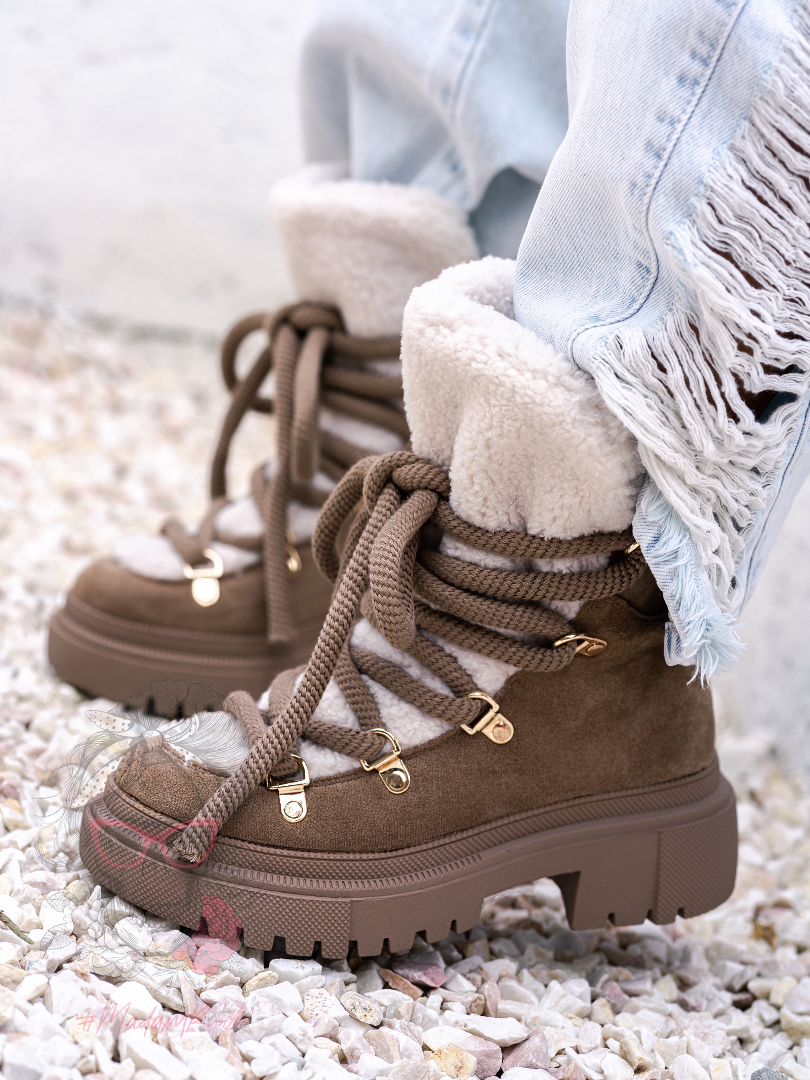 Botki z barankiem Madam Bemoli mocca