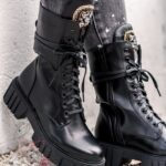 Workery skórzane Rock Happo czarne