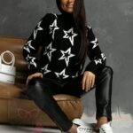 Sweter w gwiazdy Festar czarny