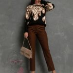 Sweterek w panterkę Detes czarny