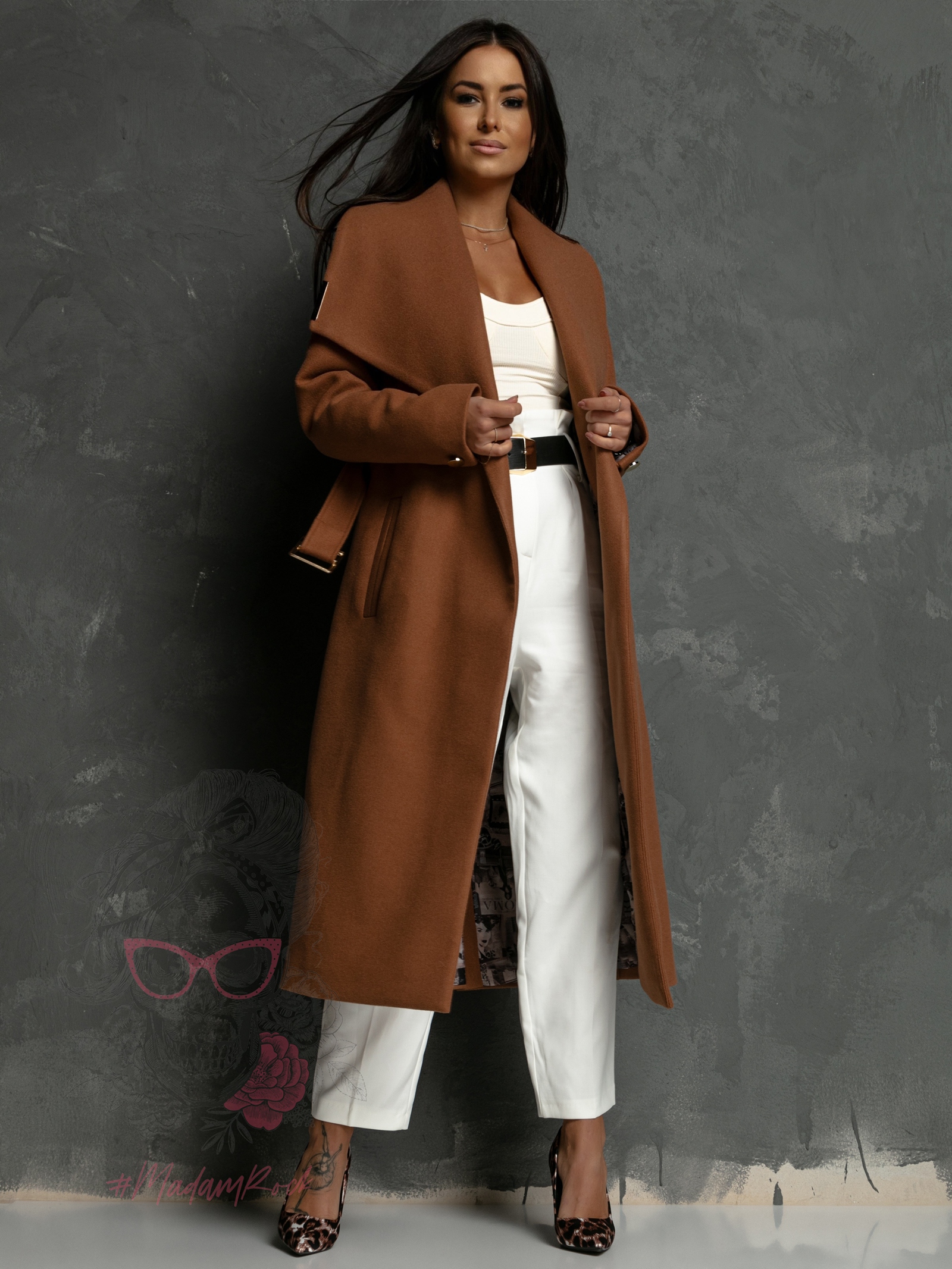 Płaszcz flauszowy Premium Fall karmelowy Płaszcz flauszowy Premium Fall karmelowy