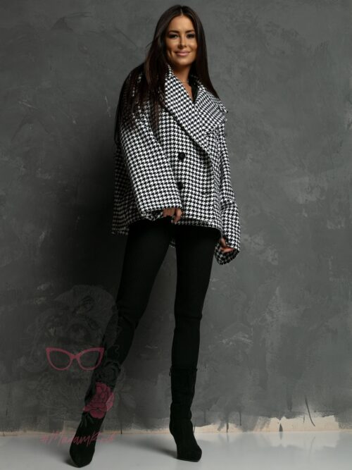 Kurtka kimono Balnce biało-czarna