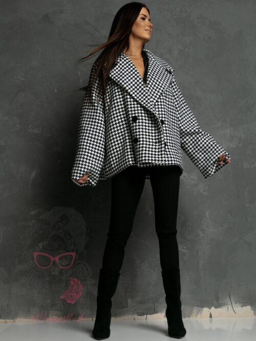 Kurtka kimono Balnce biało-czarna