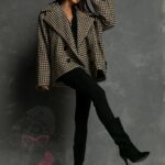 Kurtka kimono Balnce beżowo-czarna