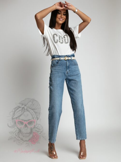 Spodnie boyfriend z napami Capco niebieskie