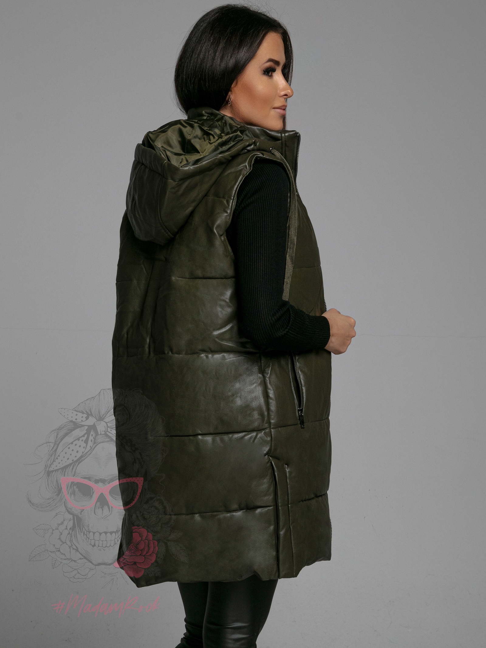 Kamizelka pikowana Cosy khaki