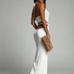 Sukienka prążkowana Shirley biała