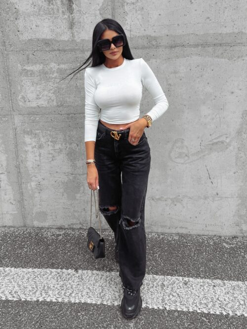 Bluzka dopasowana basic Pulia Ola Voga ecru