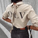 Koszula klasyczna bawełniana damska Saro Ola Voga khaki