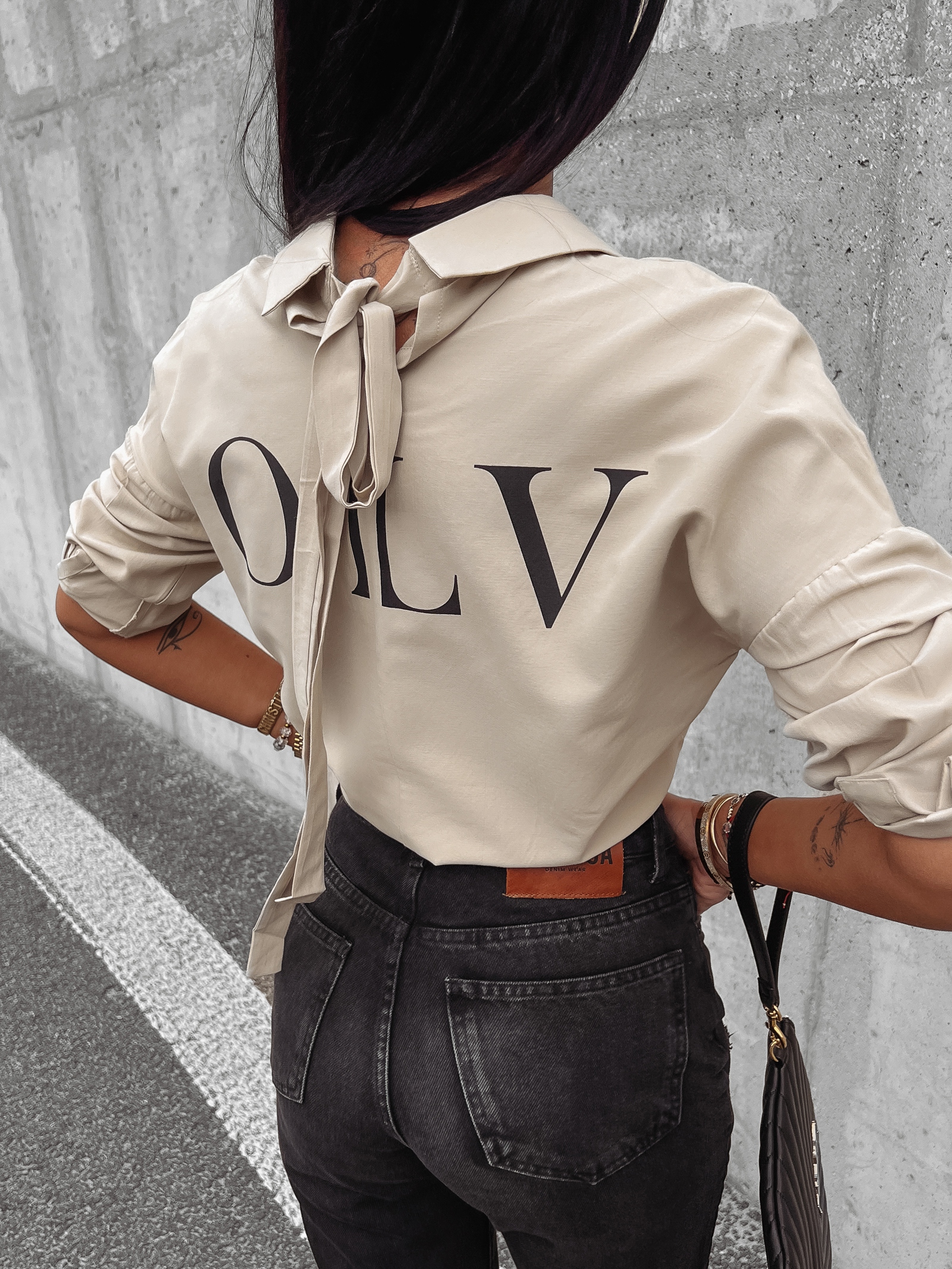 Koszula klasyczna bawełniana damska Saro Ola Voga khaki