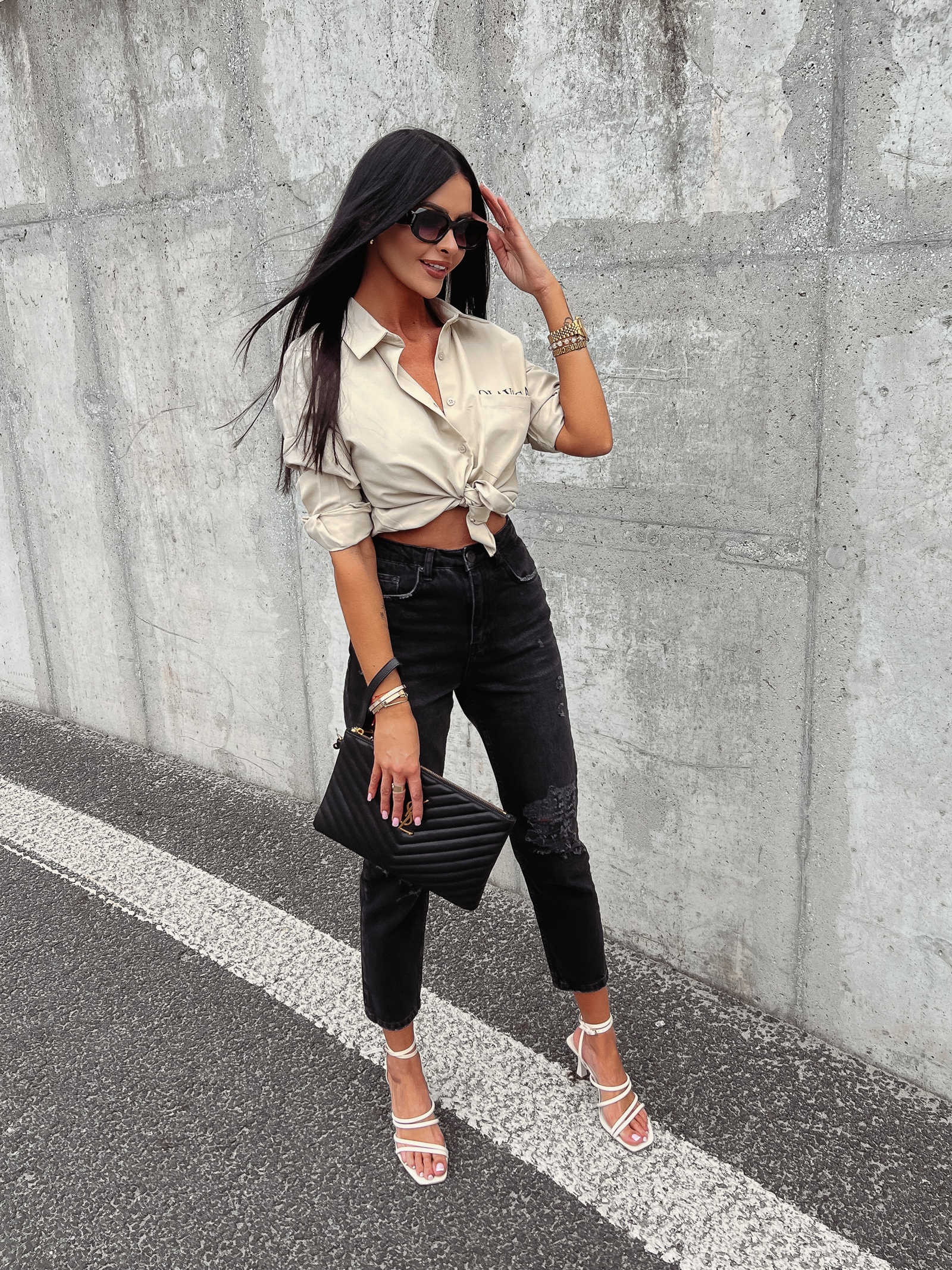 Koszula klasyczna bawełniana damska Saro Ola Voga khaki